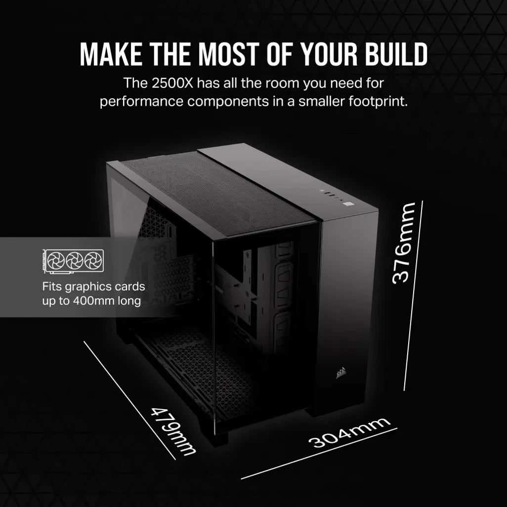 GUNMANSA Corsair 2500D AIRFLOW, Midi Tower, PC, Black, ATX, 18 cm, 40 cm