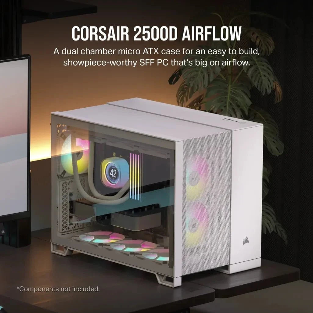 GUNMANSA Corsair 2500D AIRFLOW, Midi Tower, PC, White, ATX, 18 cm, 40 cm