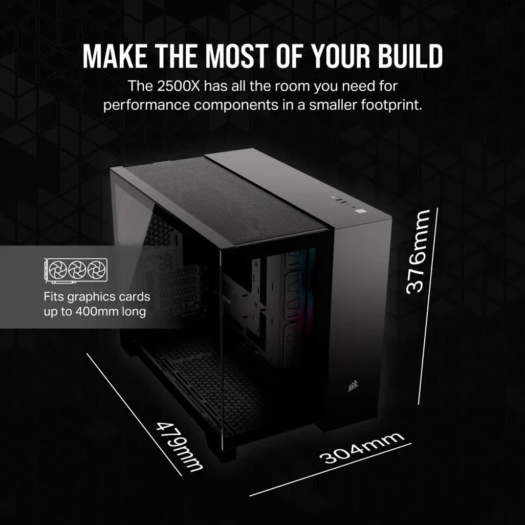 GUNMANSA Corsair 2500X RGB, Micro Tower, PC, Black, ATX
