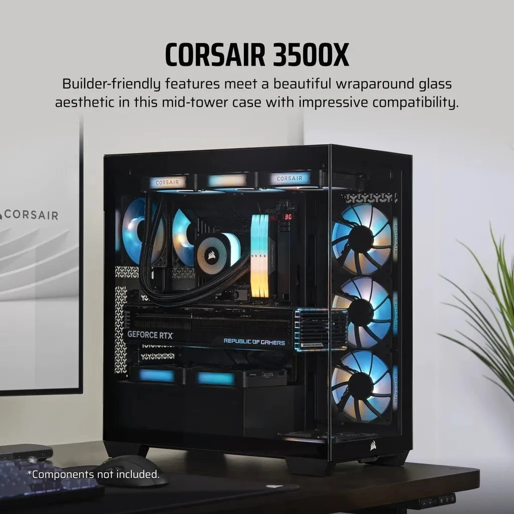 GUNMANSA Corsair 3500X, Midi Tower, PC, Black, EATX, Gaming, 17 cm