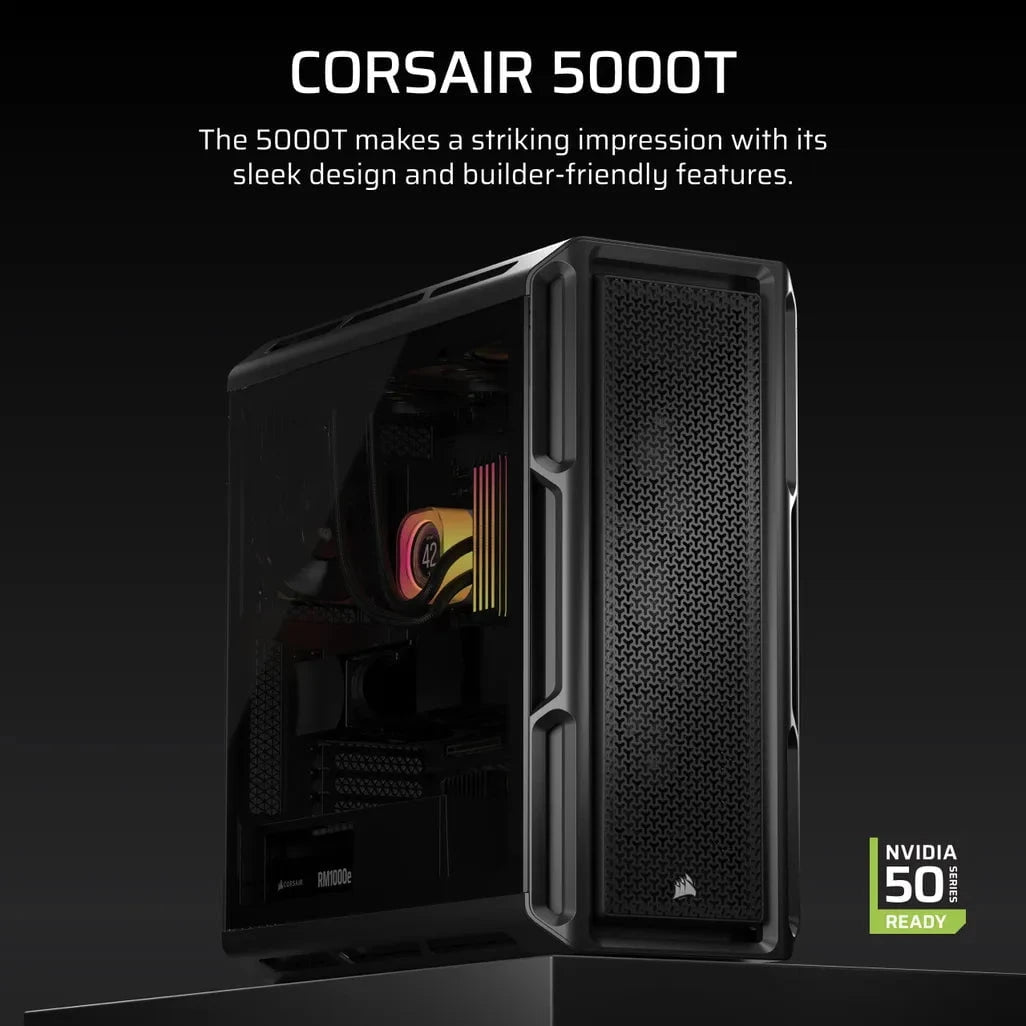 GUNMANSA Corsair 5000T, Midi Tower, PC, Black, ATX, EATX