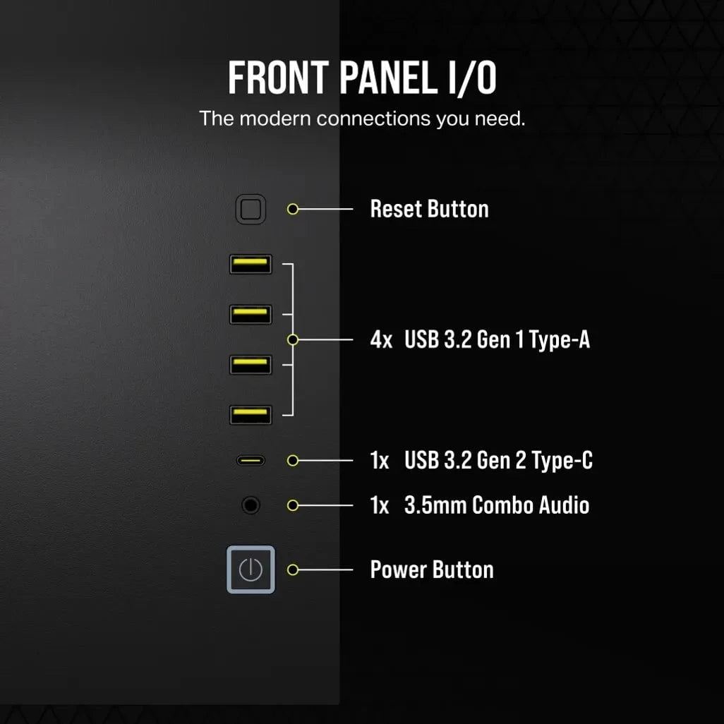 GUNMANSA Corsair 6500D AIRFLOW, Midi Tower, PC, Black, ATX