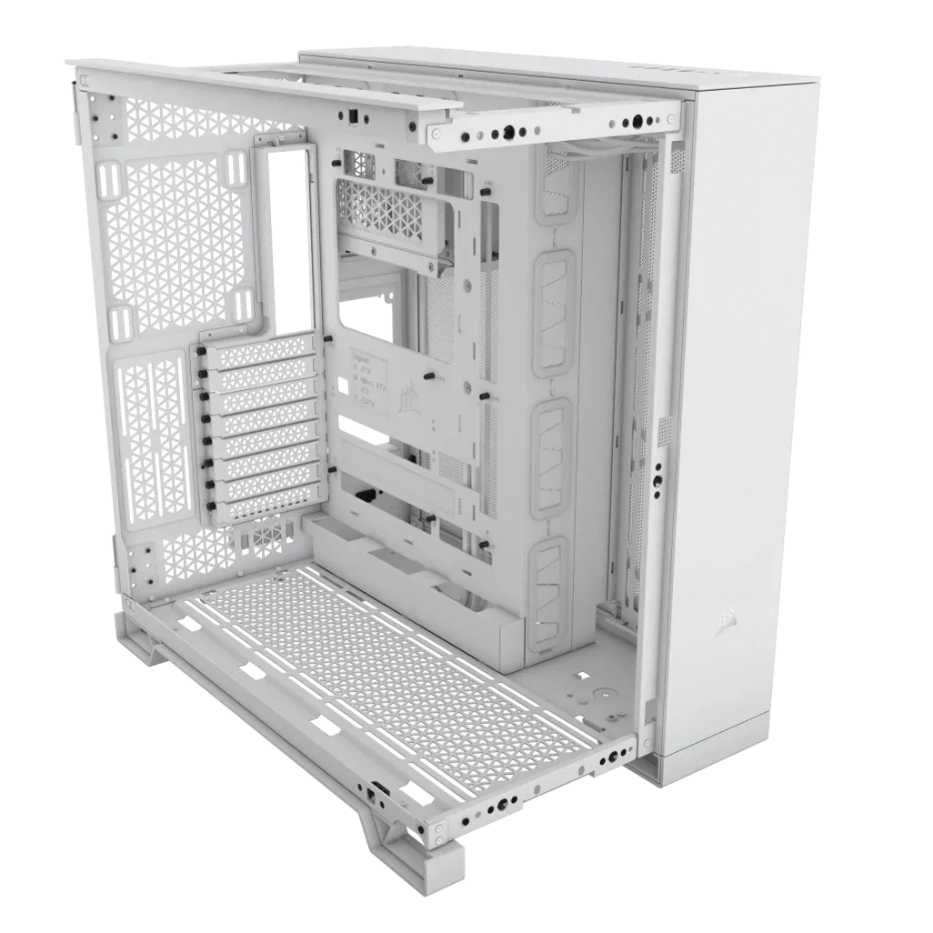 GUNMANSA Corsair 6500X, Midi Tower, PC, White, ATX, Plastic, Steel, Tempered glass, 19 cm