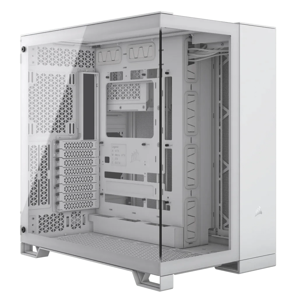 GUNMANSA Corsair 6500X, Midi Tower, PC, White, ATX, Plastic, Steel, Tempered glass, 19 cm