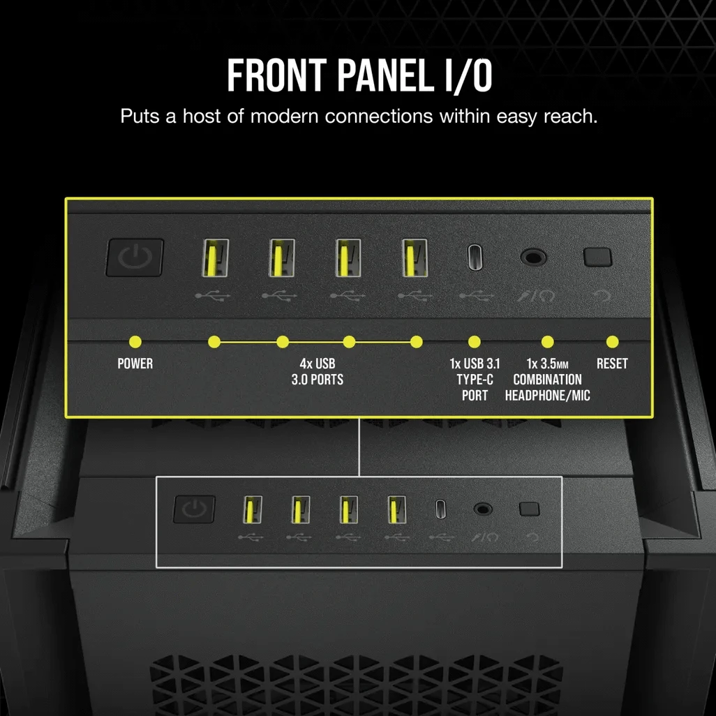 GUNMANSA Corsair 7000D Airflow, Full Tower, PC, Black, ATX, EATX, micro ATX