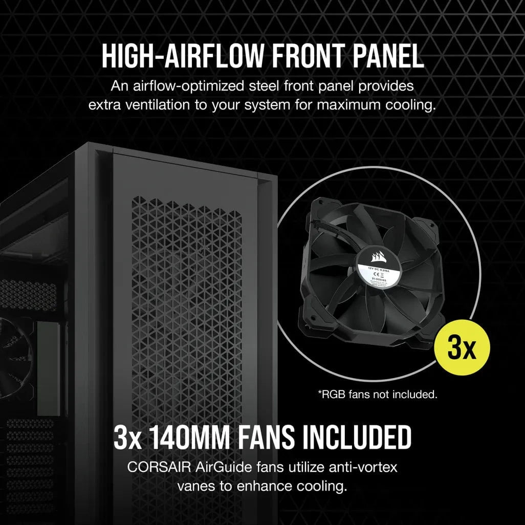 GUNMANSA Corsair 7000D Airflow, Full Tower, PC, Black, ATX, EATX, micro ATX