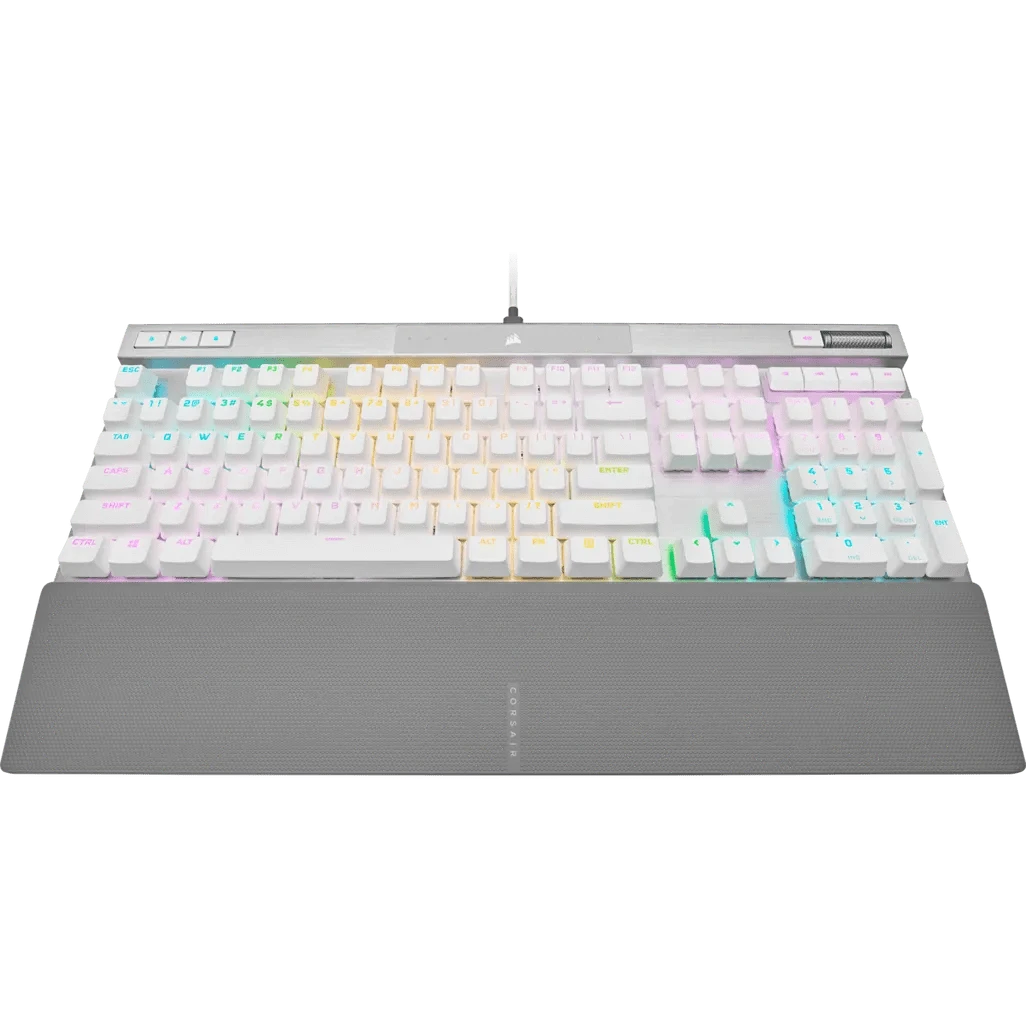 GUNMANSA Corsair CH-910951A-NA, Full-size (100%), Wired, USB, Opto-mechanical key switch, RGB LED, White