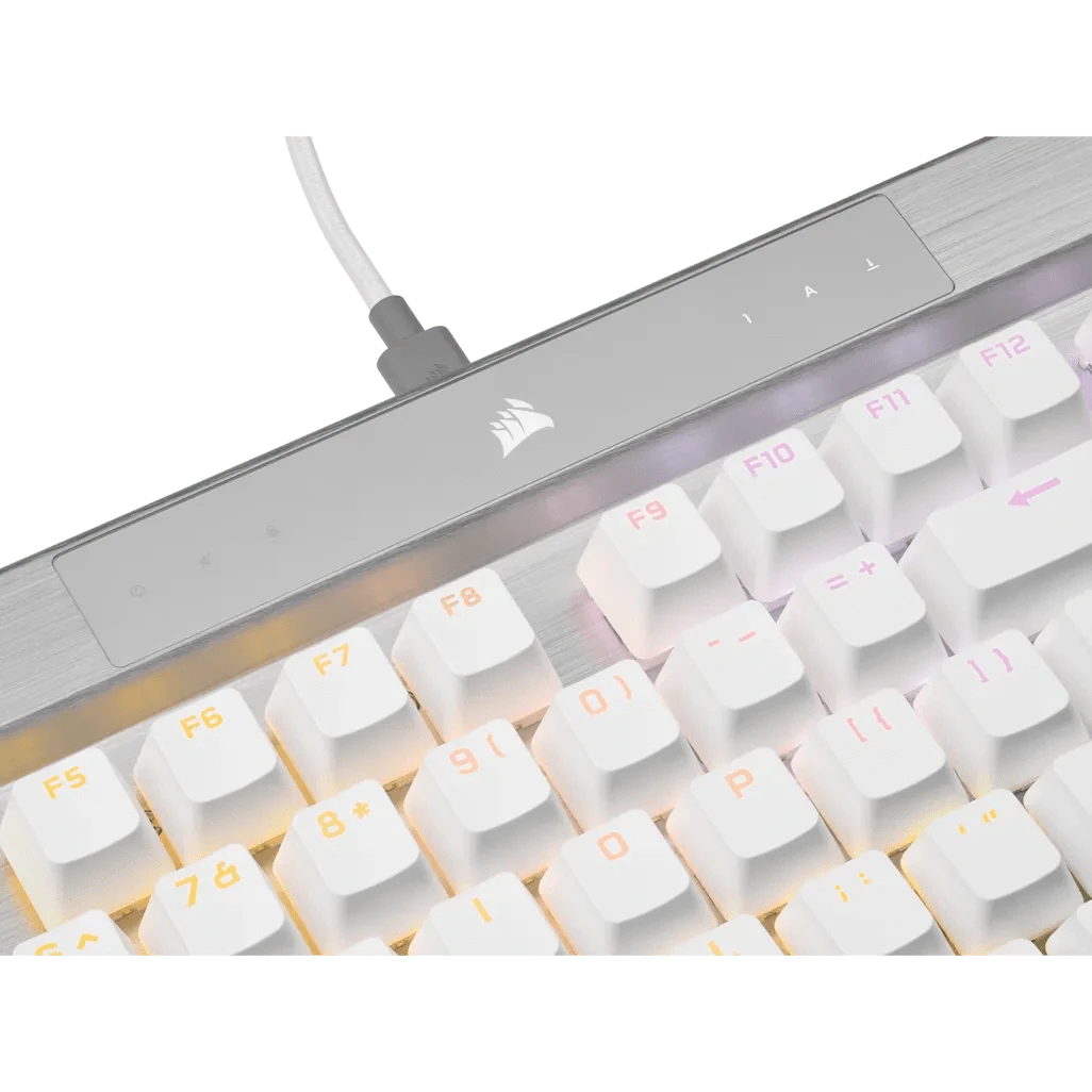 GUNMANSA Corsair CH-910951A-NA, Full-size (100%), Wired, USB, Opto-mechanical key switch, RGB LED, White