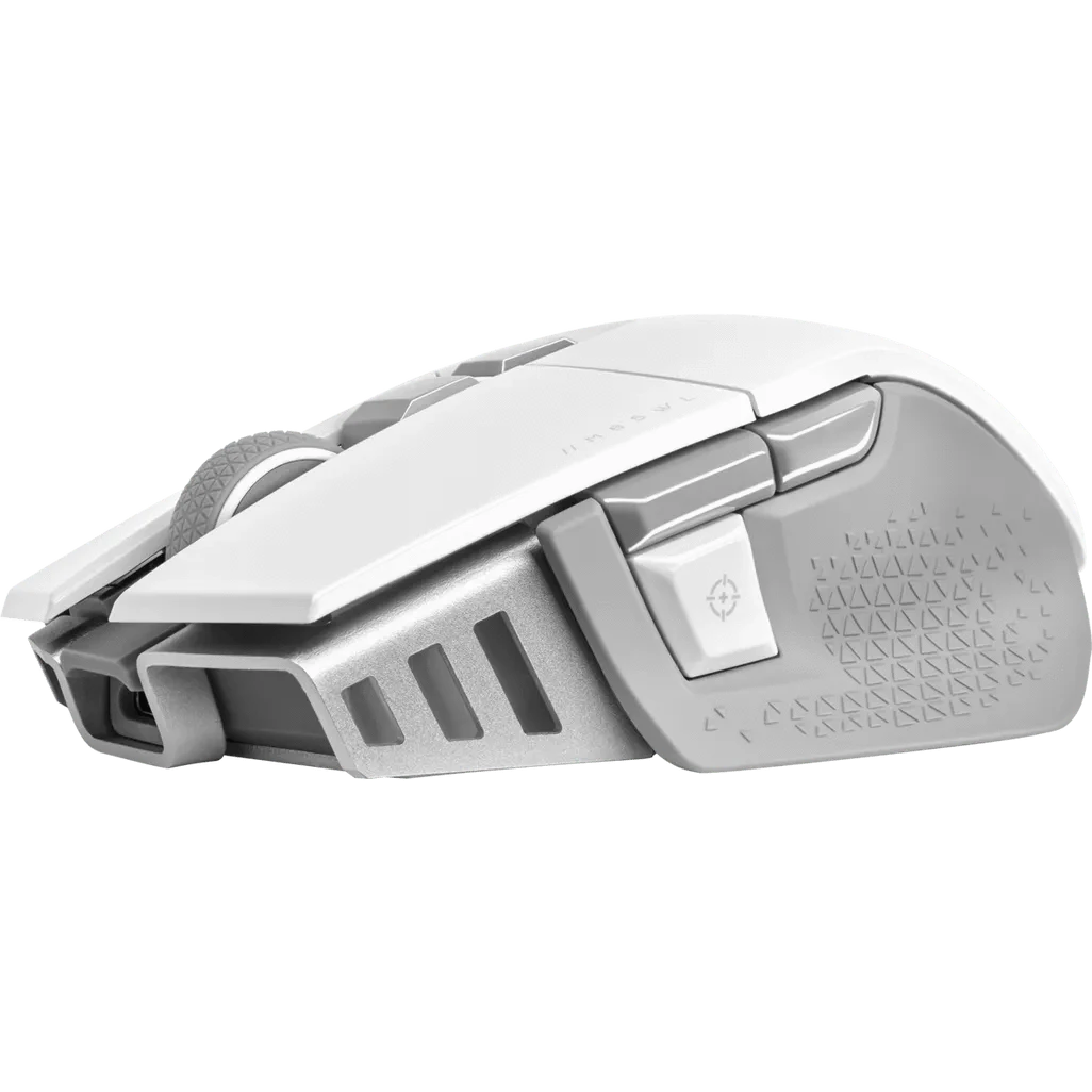 GUNMANSA Corsair CH-9319511-AP2, Right-hand, Optical, RF Wireless + Bluetooth, 26000 DPI, White