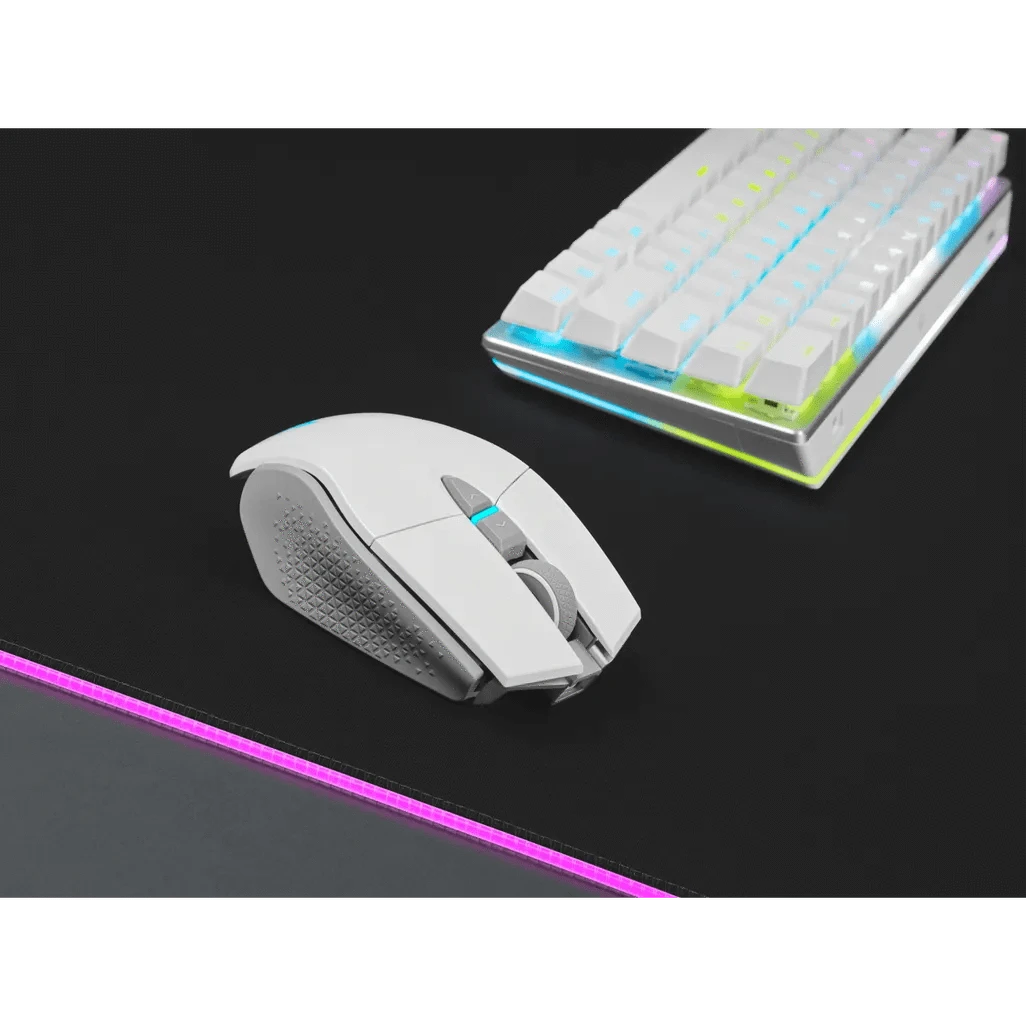 GUNMANSA Corsair CH-9319511-AP2, Right-hand, Optical, RF Wireless + Bluetooth, 26000 DPI, White