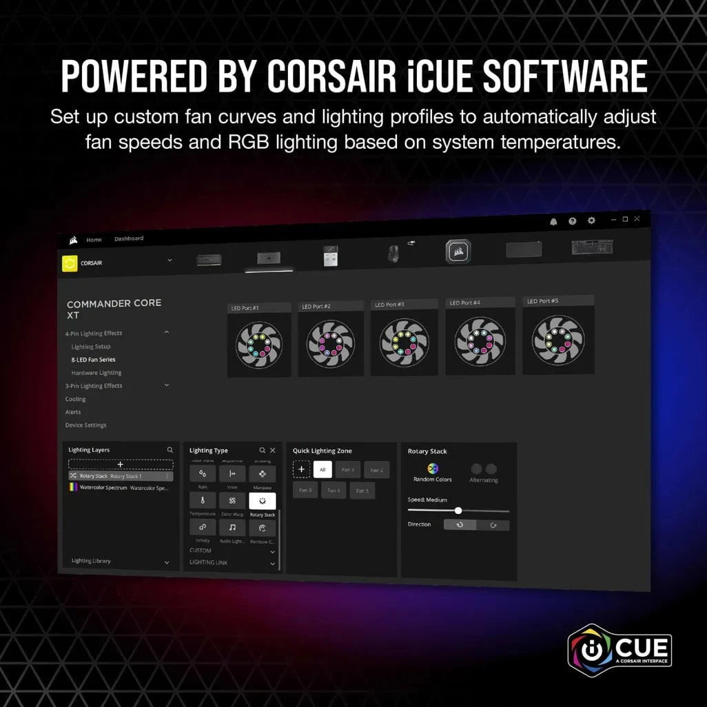 GUNMANSA Corsair iCUE Commander Core XT, 6 channels, Black
