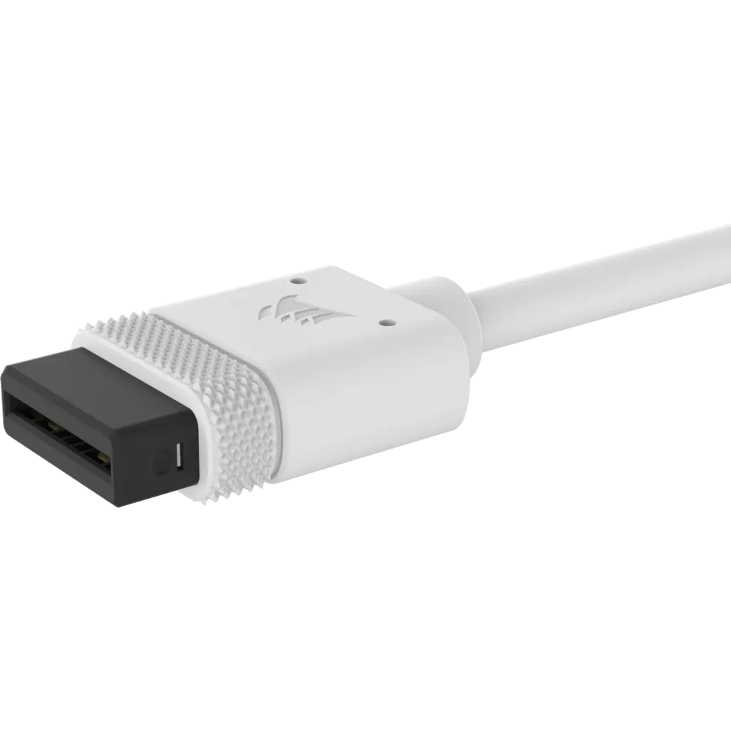 GUNMANSA Corsair iCUE LINK Cable; 1x 600mm with Straight/Slim 90° connectors; White