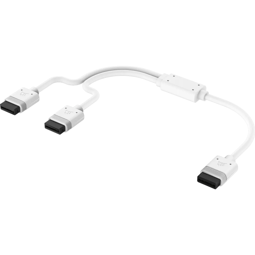 GUNMANSA Corsair iCUE LINK Cable; 1x 600mm Y-Cable with Straight connectors; White