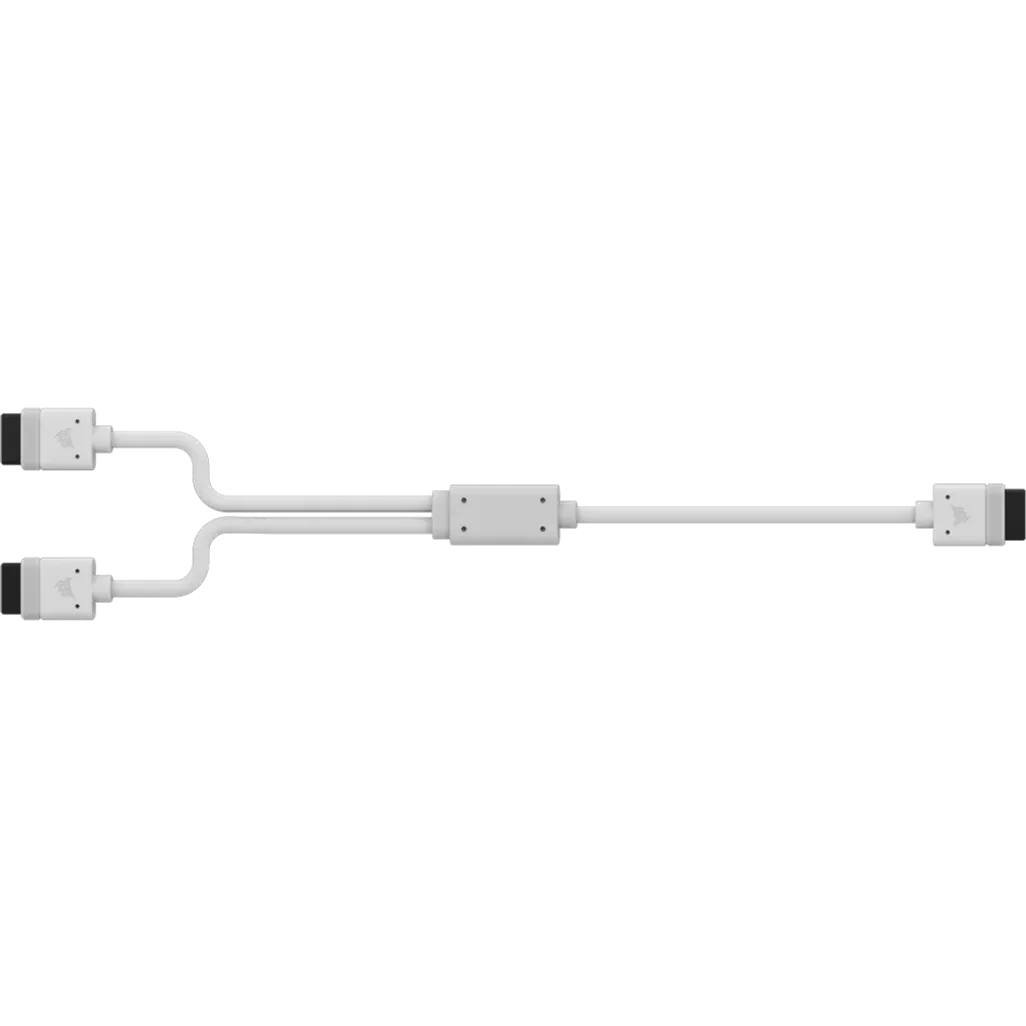 GUNMANSA Corsair iCUE LINK Cable; 1x 600mm Y-Cable with Straight connectors; White
