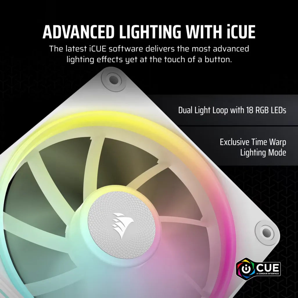 Corsair iCUE LINK LX120 RGB 120mm PWM Fan - Dual Light Loops – Require ...