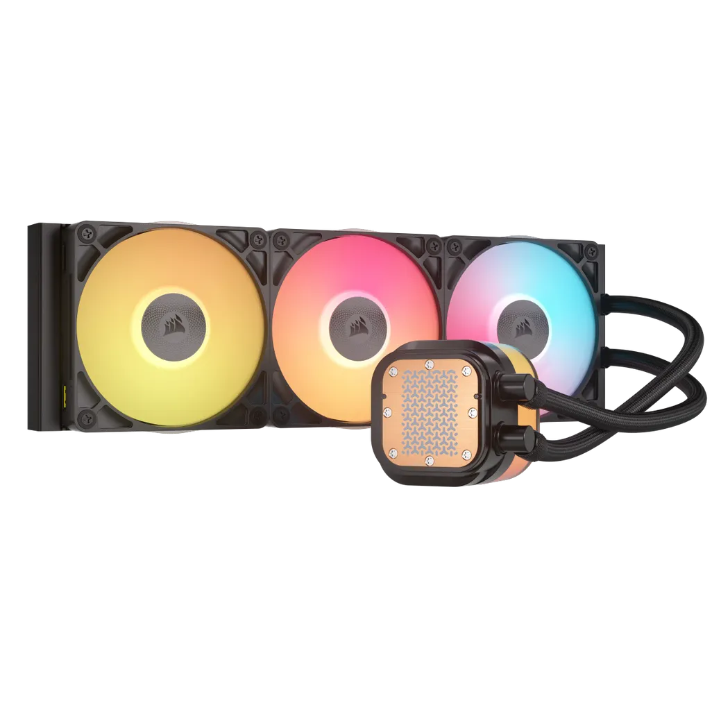 GUNMANSA Corsair iCUE LINK TITAN 240 RX LCD Liquid CPU Cooler – RX120 RGB Fans – Fits Intel® LGA 1851/1700; AMD® AM5/AM4.