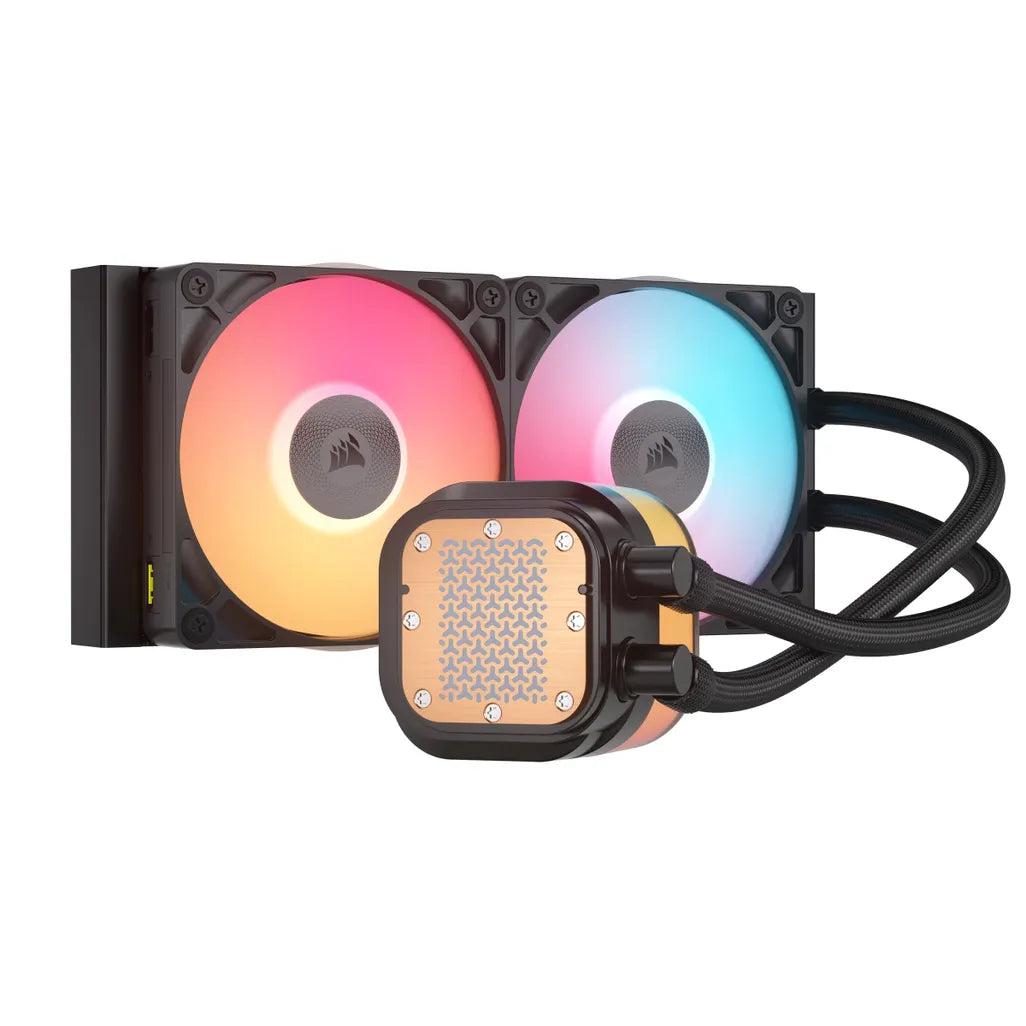 GUNMANSA Corsair iCUE LINK TITAN 240 RX LCD Liquid CPU Cooler – RX120 RGB Fans – Fits Intel® LGA 1851/1700; AMD® AM5/AM4.