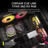 GUNMANSA Corsair iCUE LINK TITAN 360 RX RGB Liquid CPU Cooler – RX120 RGB Fans – Fits Intel® LGA 1851/1700; AMD® AM5/AM4.