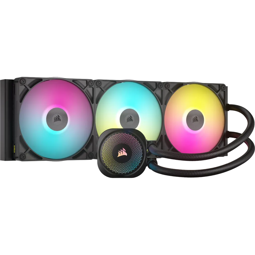 GUNMANSA CORSAIR iCUE LINK TITAN 420 RX RGB Liquid CPU Cooler – RX140 RGB Fans – Fits Intel® LGA 1851/1700; AMD® AM5/AM4