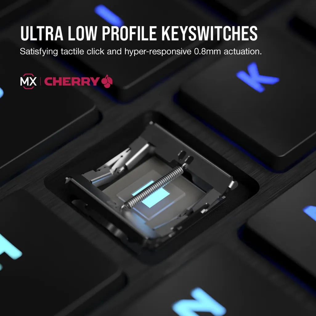 GUNMANSA Corsair K100 AIR WIRELESS RGB Ultra-Thin Mechanical Gaming Keyboard - CHERRY MX Ultra Low Profile - Black