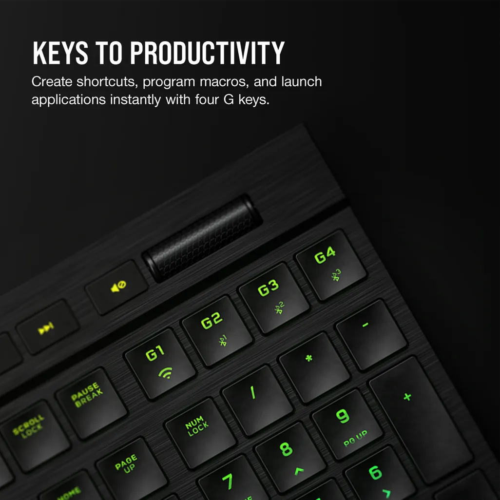 GUNMANSA Corsair K100 AIR WIRELESS RGB Ultra-Thin Mechanical Gaming Keyboard - CHERRY MX Ultra Low Profile - Black