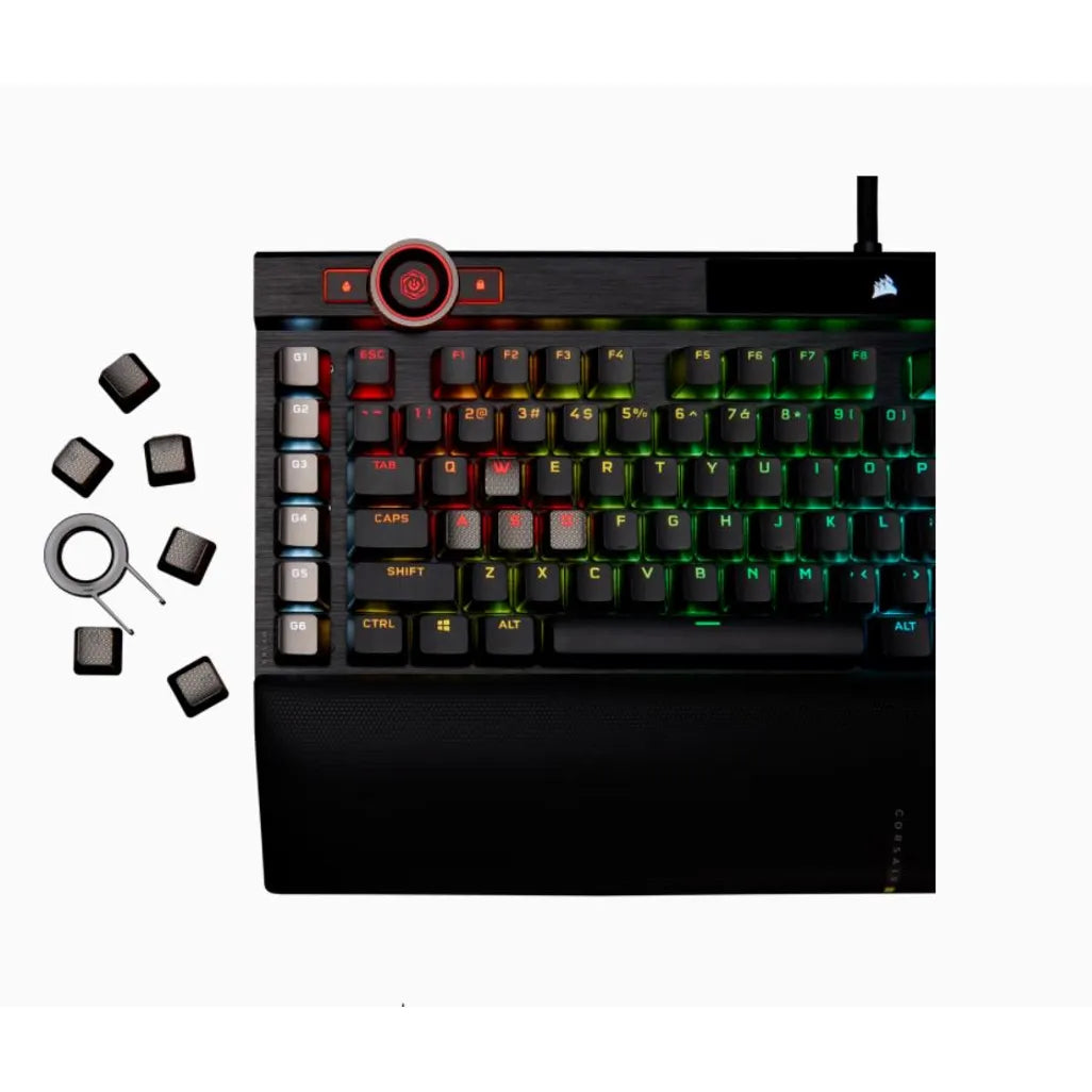 GUNMANSA Corsair K100 RGB Optical-Mechanical Wired CORSAIR OPX Switch Keyboard with RGB Backlighting – Black.
