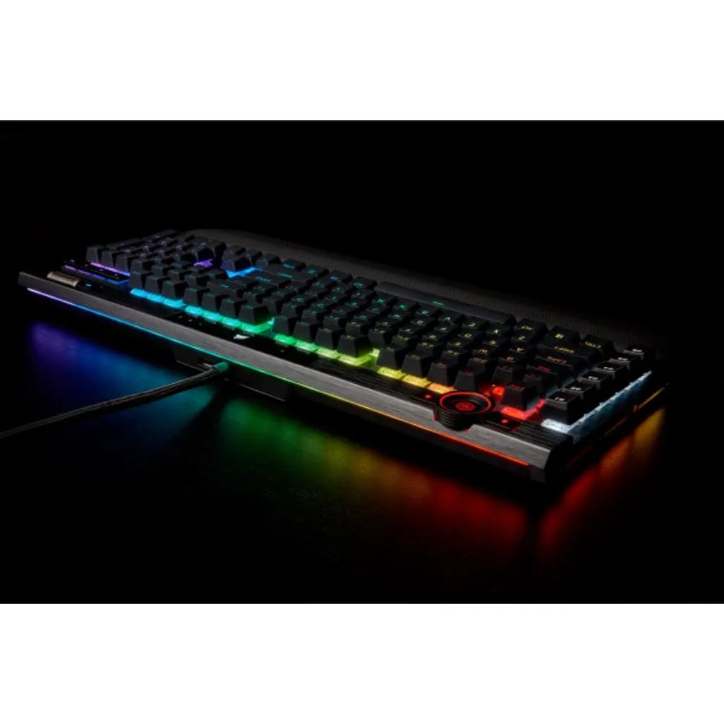 GUNMANSA Corsair K100 RGB Optical-Mechanical Wired CORSAIR OPX Switch Keyboard with RGB Backlighting – Black.
