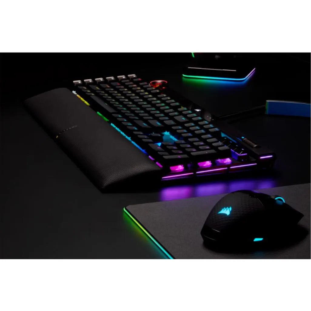GUNMANSA Corsair K100 RGB Optical-Mechanical Wired CORSAIR OPX Switch Keyboard with RGB Backlighting – Black.