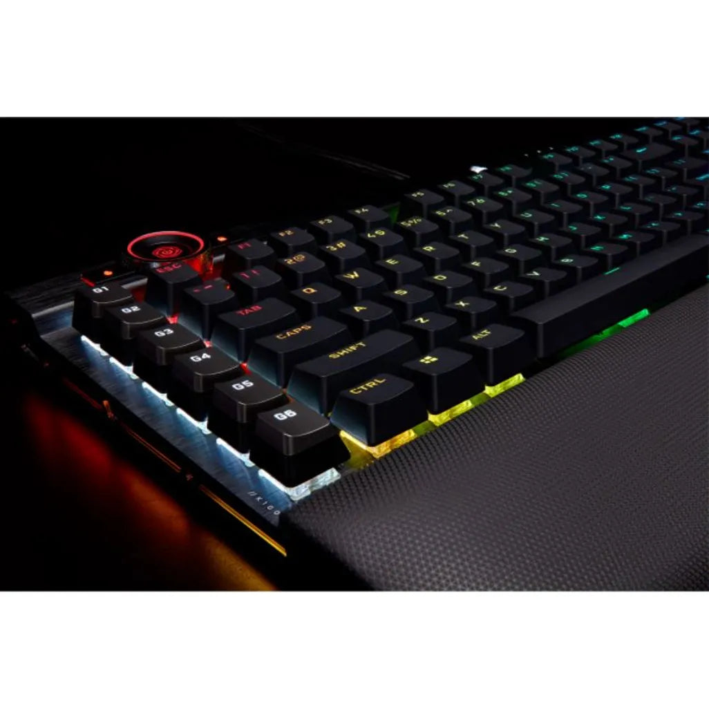 GUNMANSA Corsair K100 RGB Optical-Mechanical Wired CORSAIR OPX Switch Keyboard with RGB Backlighting – Black.