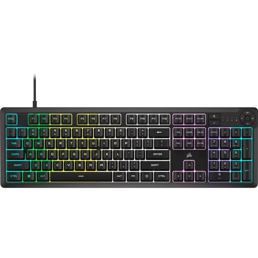 GUNMANSA Corsair K55 Core Gaming Keyboard; Backlit Zoned RGB LED; Rubberdome