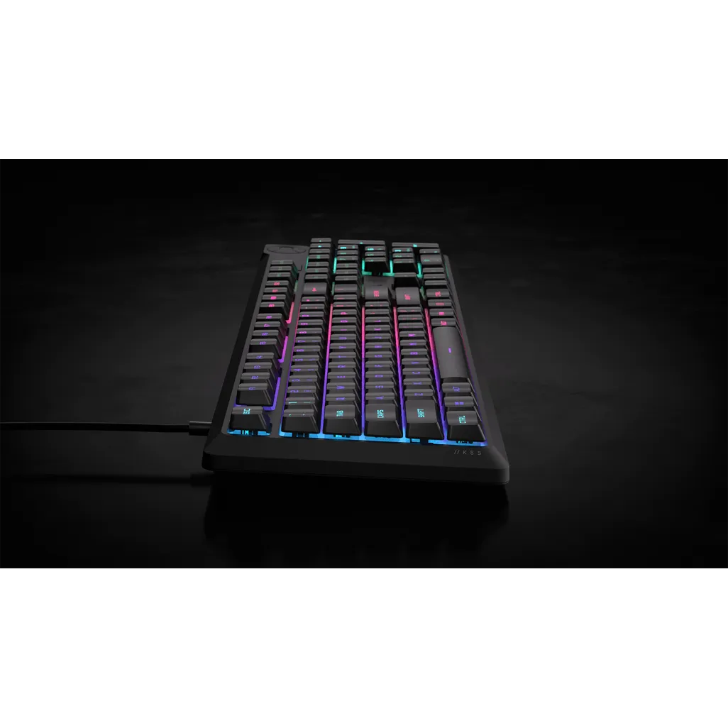 GUNMANSA Corsair K55 Core Gaming Keyboard; Backlit Zoned RGB LED; Rubberdome