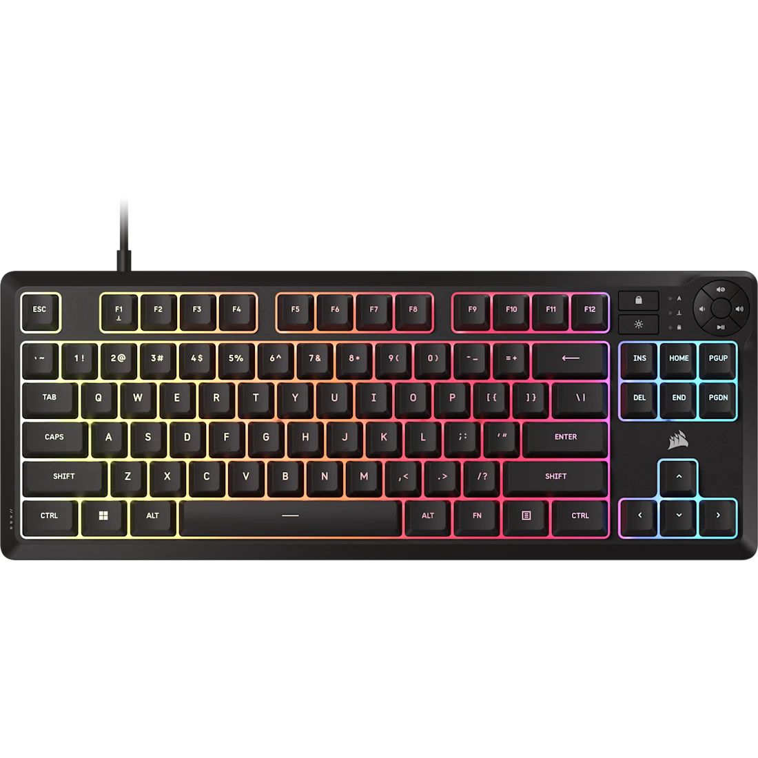 GUNMANSA CORSAIR K55 CORE TKL RGB Wired Gaming Membrane Keyboard with 8-Zone RGB Backlighting – Black
