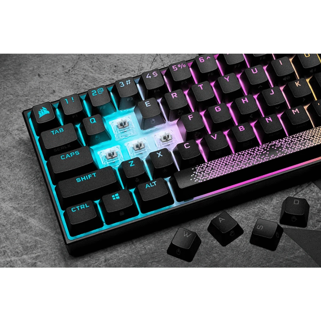 GUNMANSA Corsair K65 RGB Mini, Wired, USB, Mechanical, QWERTY, RGB LED, Black