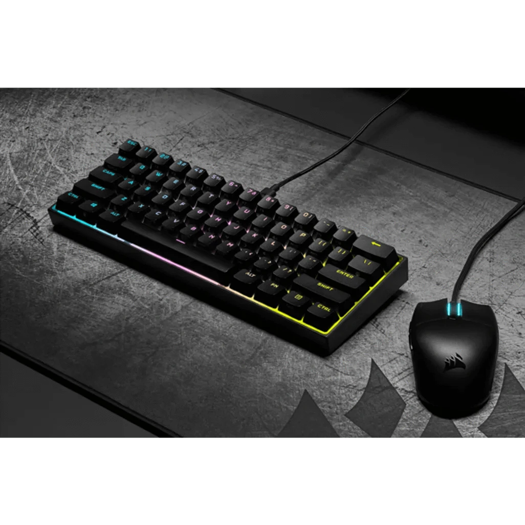GUNMANSA Corsair K65 RGB Mini, Wired, USB, Mechanical, QWERTY, RGB LED, Black