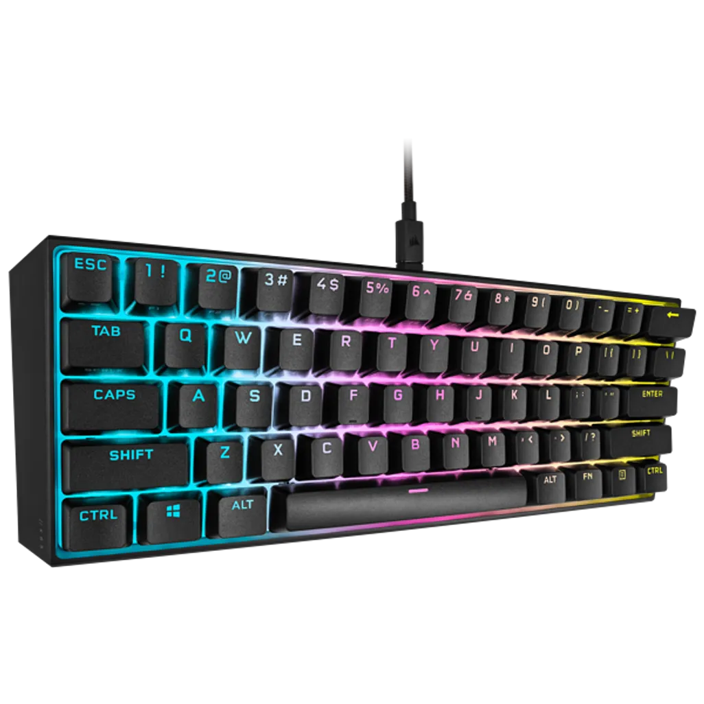 GUNMANSA Corsair K65 RGB Mini, Wired, USB, Mechanical, QWERTY, RGB LED, Black