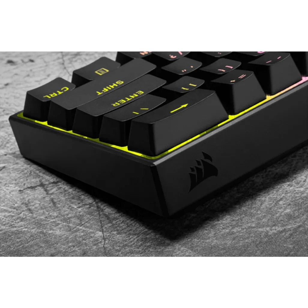 GUNMANSA Corsair K65 RGB Mini, Wired, USB, Mechanical, QWERTY, RGB LED, Black