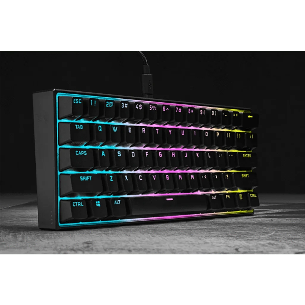 GUNMANSA Corsair K65 RGB Mini, Wired, USB, Mechanical, QWERTY, RGB LED, Black