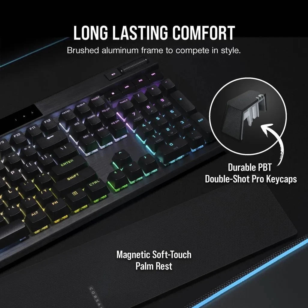GUNMANSA Corsair K70 PRO, Wired, USB, Opto-mechanical key switch, QWERTY, RGB LED, Black