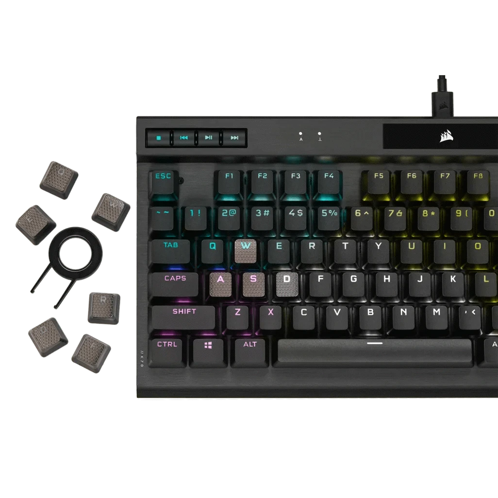 GUNMANSA Corsair K70 RGB TKL, Wired, USB, Mechanical, QWERTY, RGB LED, Black