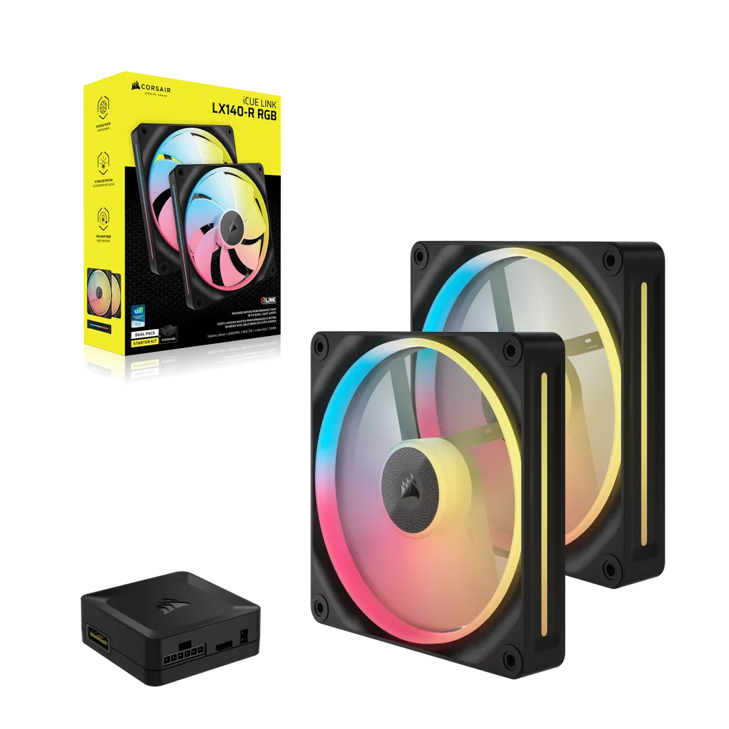 GUNMANSA CORSAIR LX-R RGB Series; iCUE LINK LX140-R RGB; 140mm RGB Fan; Dual Fan Kit.