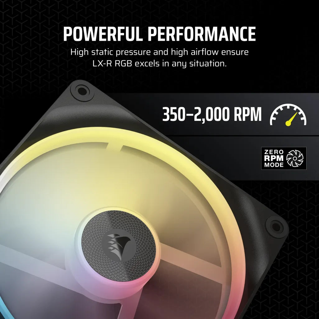 GUNMANSA CORSAIR LX-R RGB Series; iCUE LINK LX140-R RGB; 140mm RGB Fan; Dual Fan Kit.