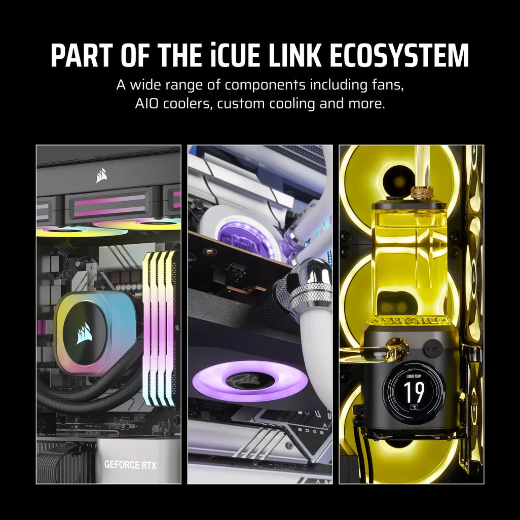 GUNMANSA CORSAIR LX-R RGB Series; iCUE LINK LX140-R RGB White; 140mm RGB Fan; Dual Fan Kit.