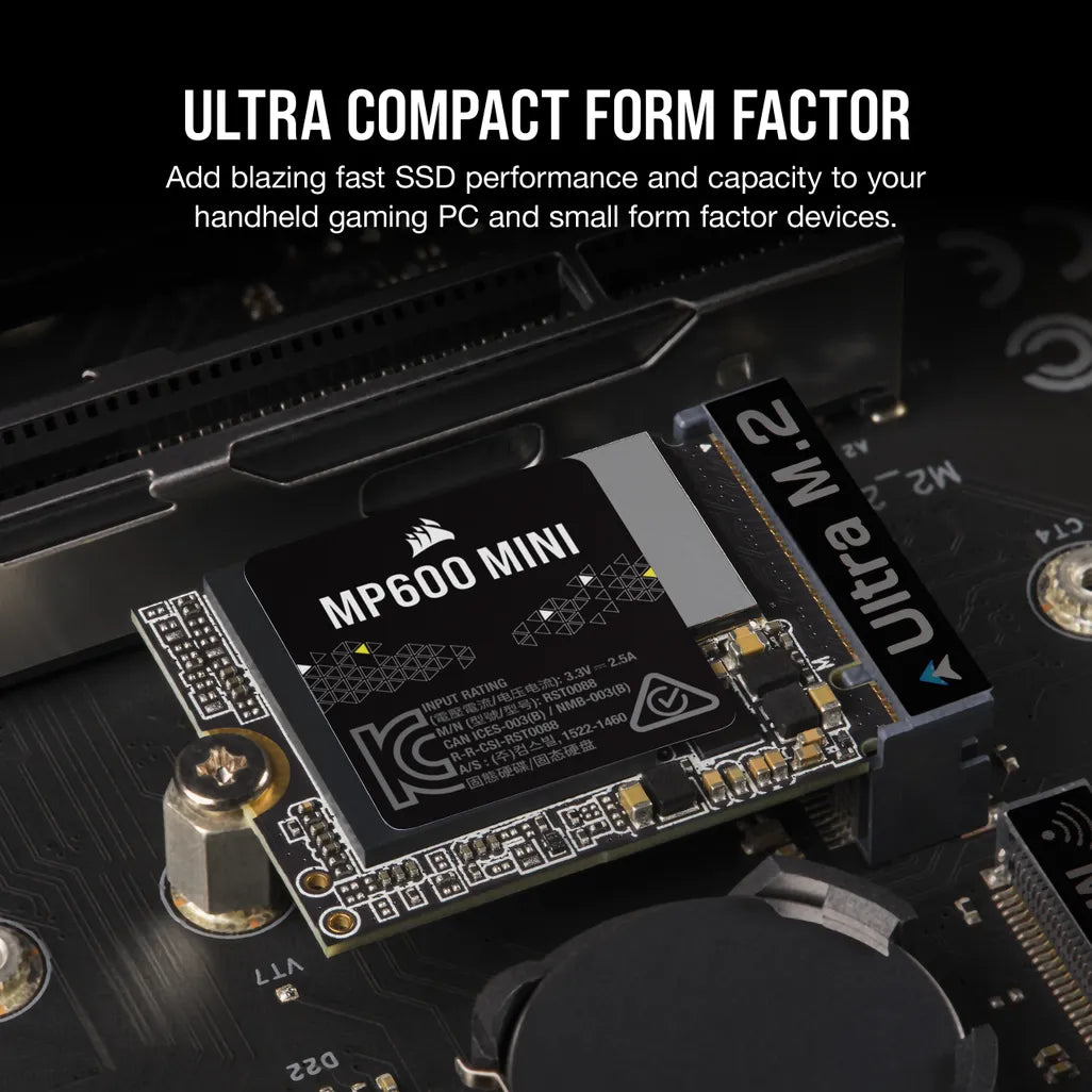 GUNMANSA Corsair MP600 MINI 2TB M.2 NVMe PCIe Gen. 4 x4 SSD; Read Up To 7000MB/s; Write up to 6200MB/s