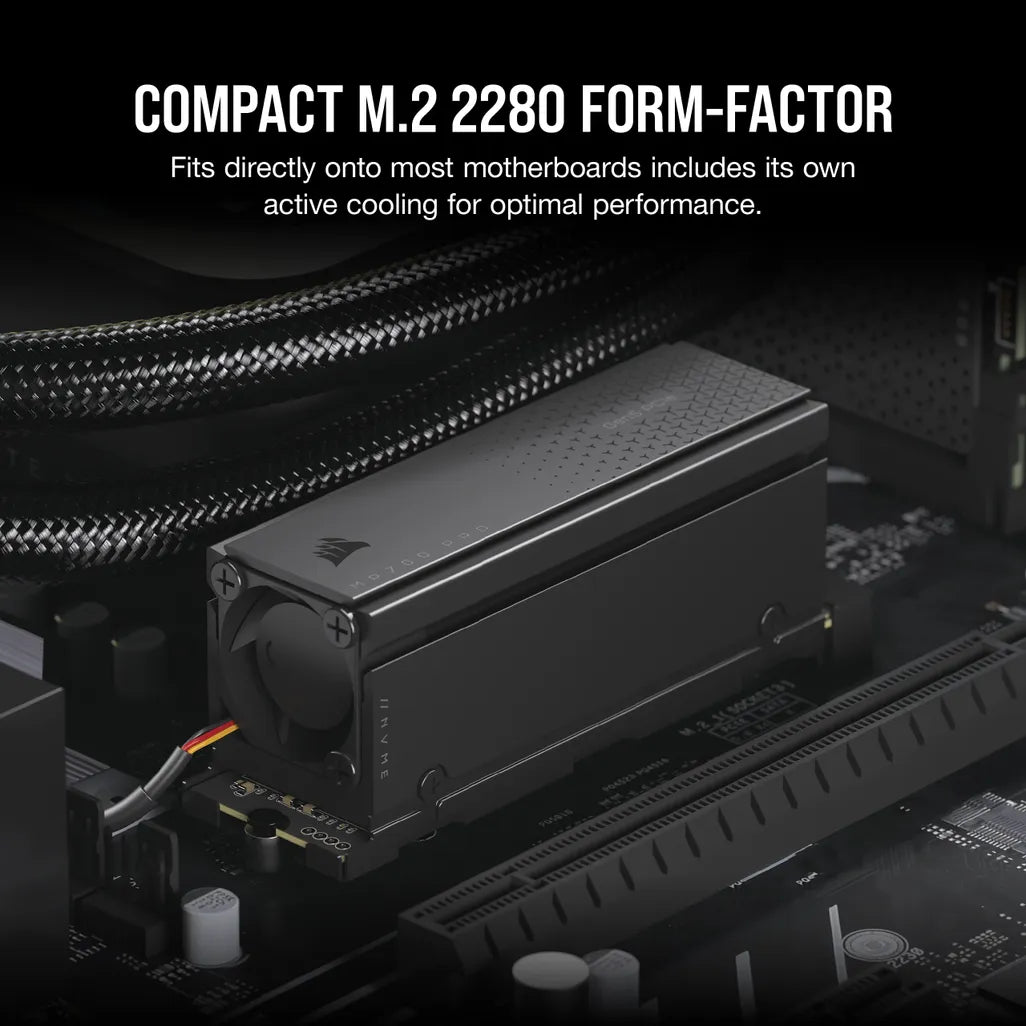 GUNMANSA Corsair MP700 PRO 2TB M.2 NVMe PCIe Gen. 5 x4 SSD with Cooler; Read Up To 12 400MB/s; Write up to 11 800MB/s