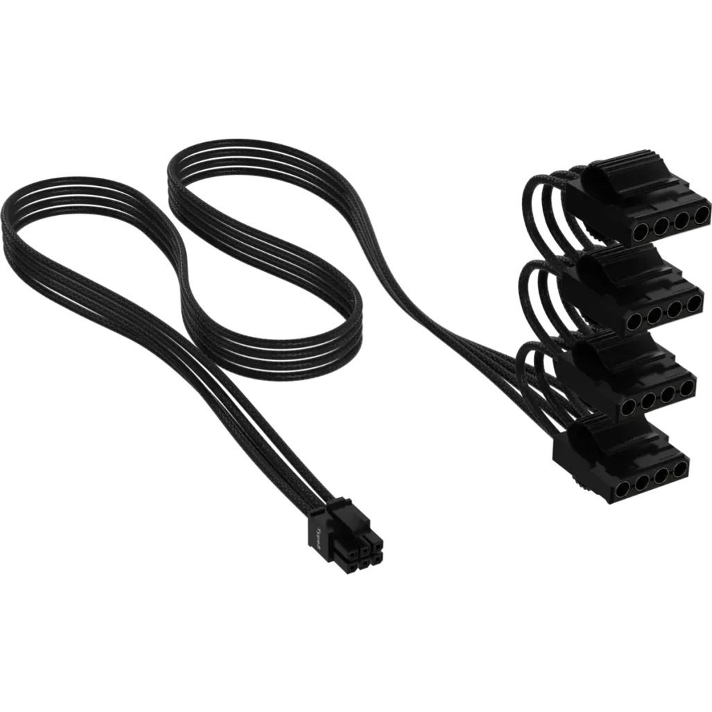 GUNMANSA Corsair Premium Individually Sleeved DC Cable Pro Kit; Type 5 (Shift and SL PSU); BLACK