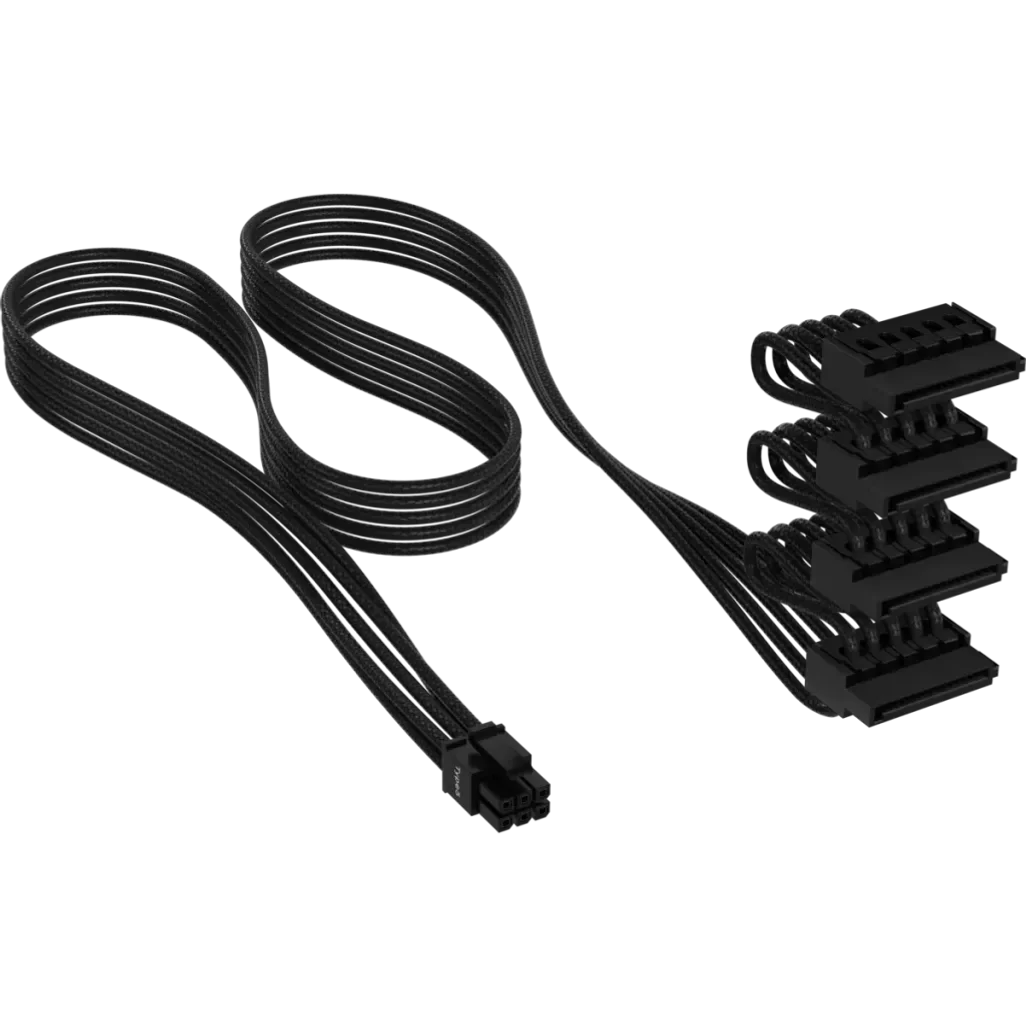 GUNMANSA Corsair Premium Individually Sleeved DC Cable Pro Kit; Type 5 (Shift and SL PSU); BLACK