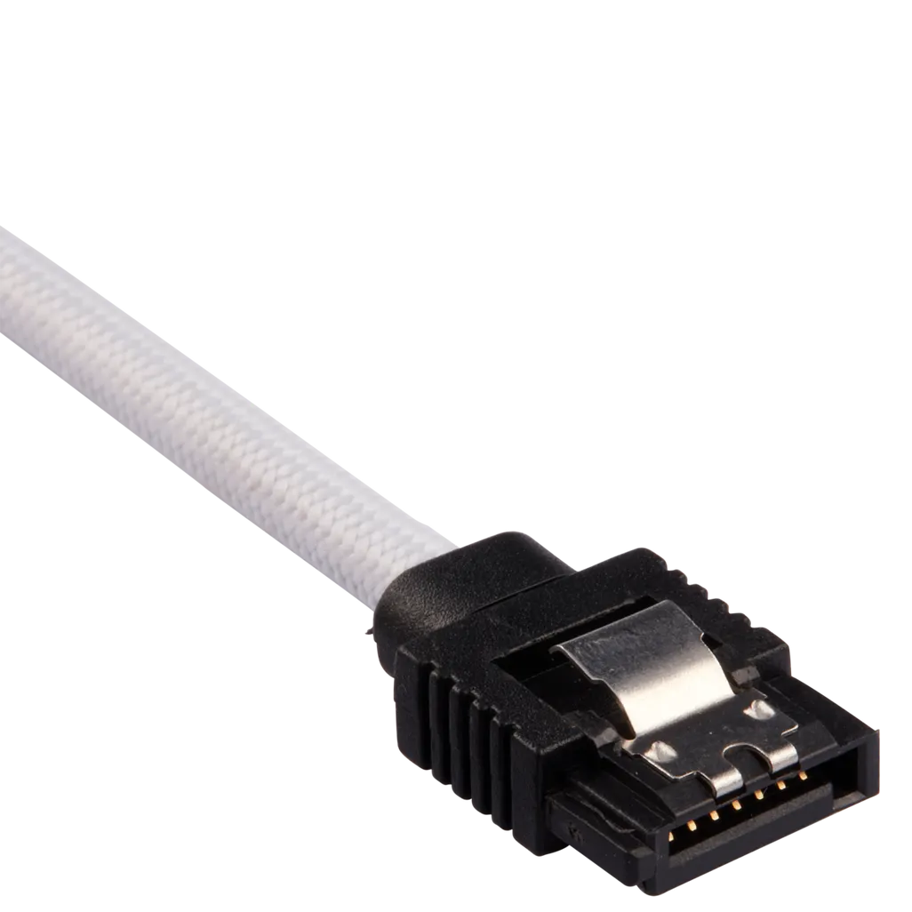 GUNMANSA Corsair Premium Sleeved SATA Data Cable Set with Straight Connectors; White; 30cm