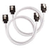 GUNMANSA Corsair Premium Sleeved SATA Data Cable Set with Straight Connectors; White; 60cm