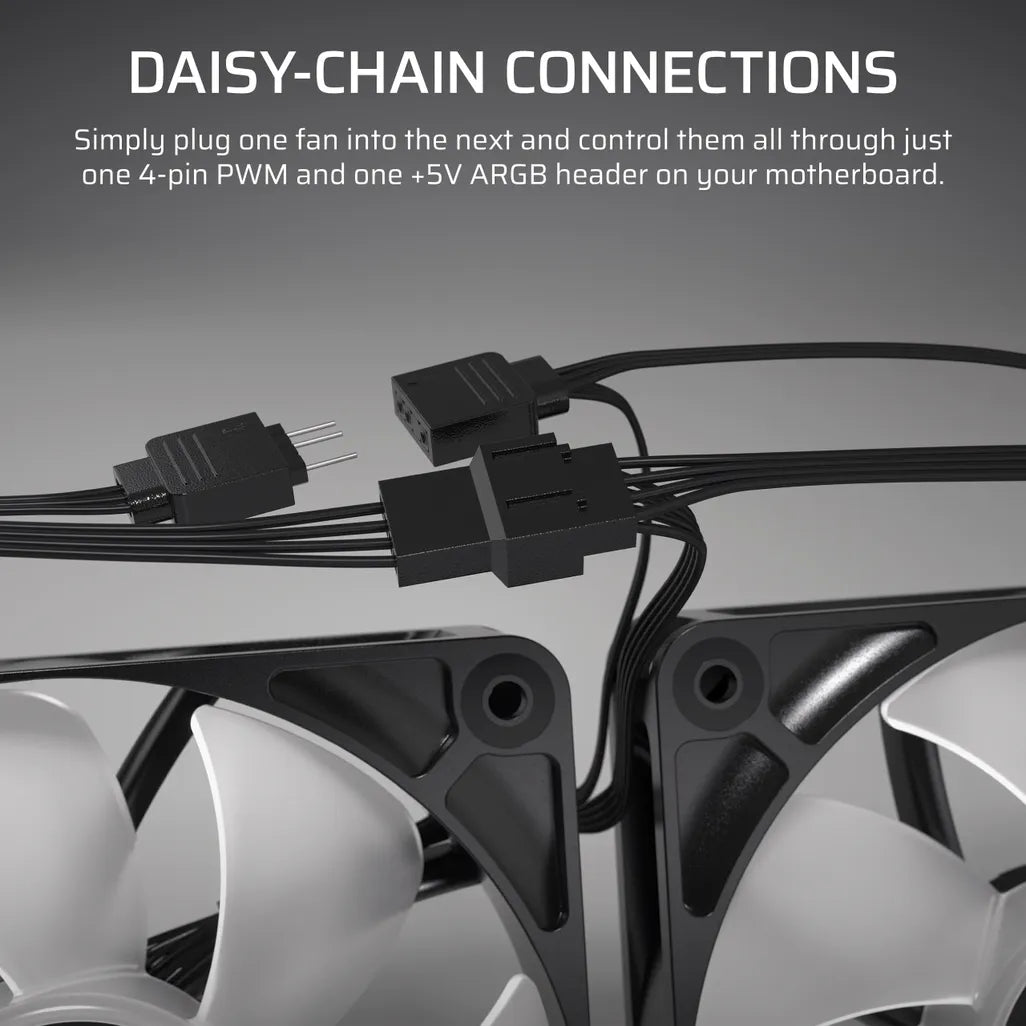 GUNMANSA Corsair RS120 ARGB 120mm PWM Fan – White