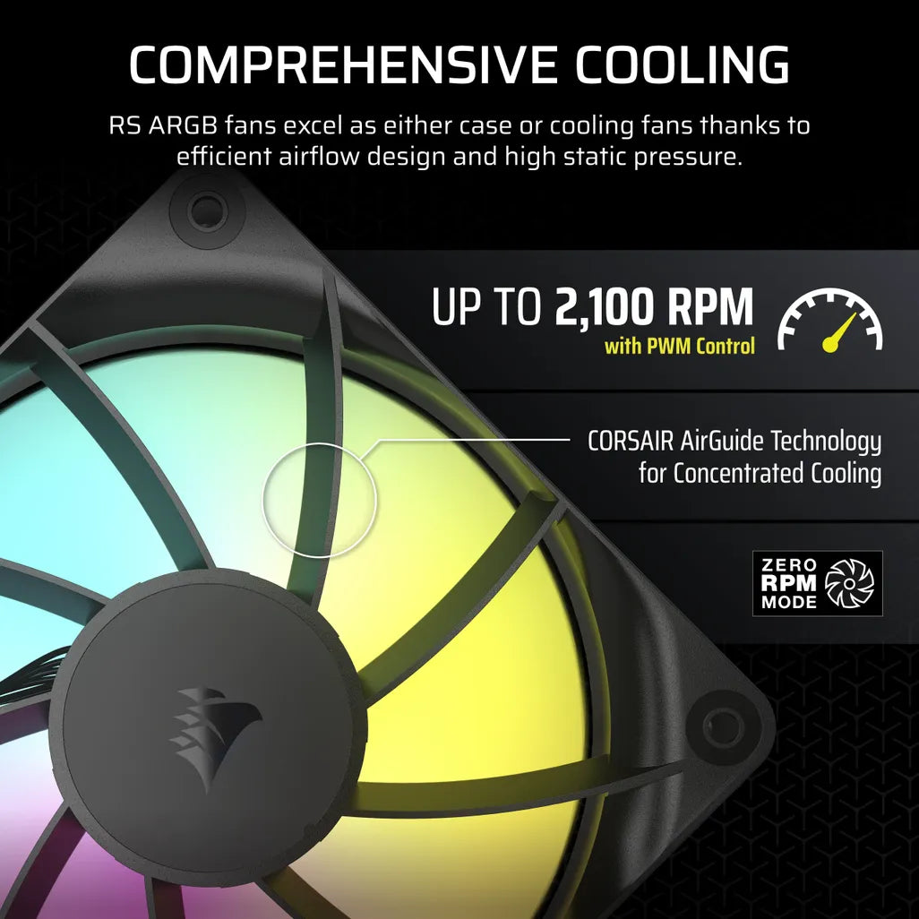 GUNMANSA Corsair RS120 ARGB 120mm PWM Fans Triple Pack